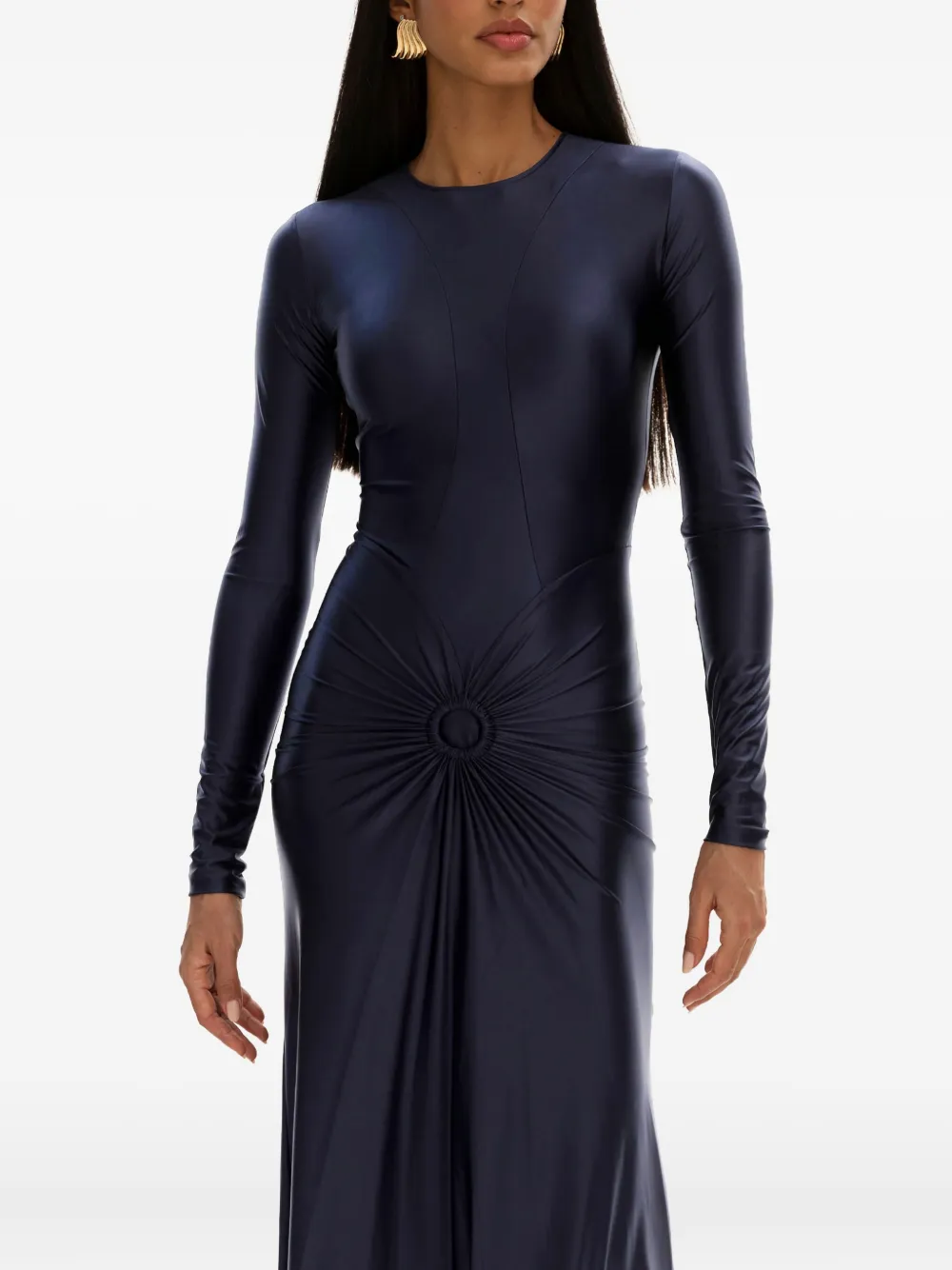 MOOS STUDIO Lunar maxi-jurk met lange mouwen Blauw