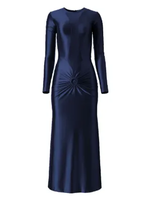 Forte Forte long-sleeve Maxi Wrap Dress | Blue | FARFETCH SG