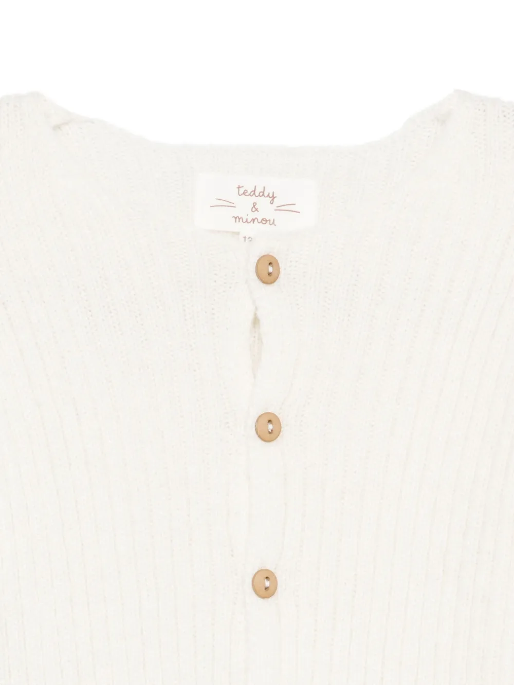 TEDDY & MINOU Ribgebreid vest Wit