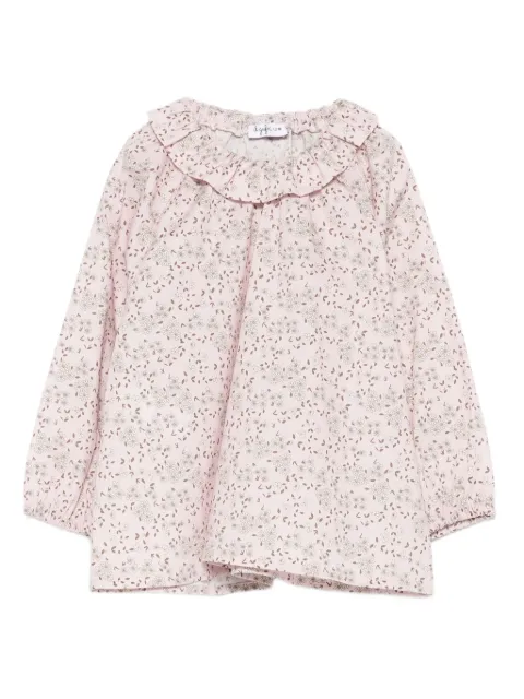 Il Gufo ruffled floral-print shirt