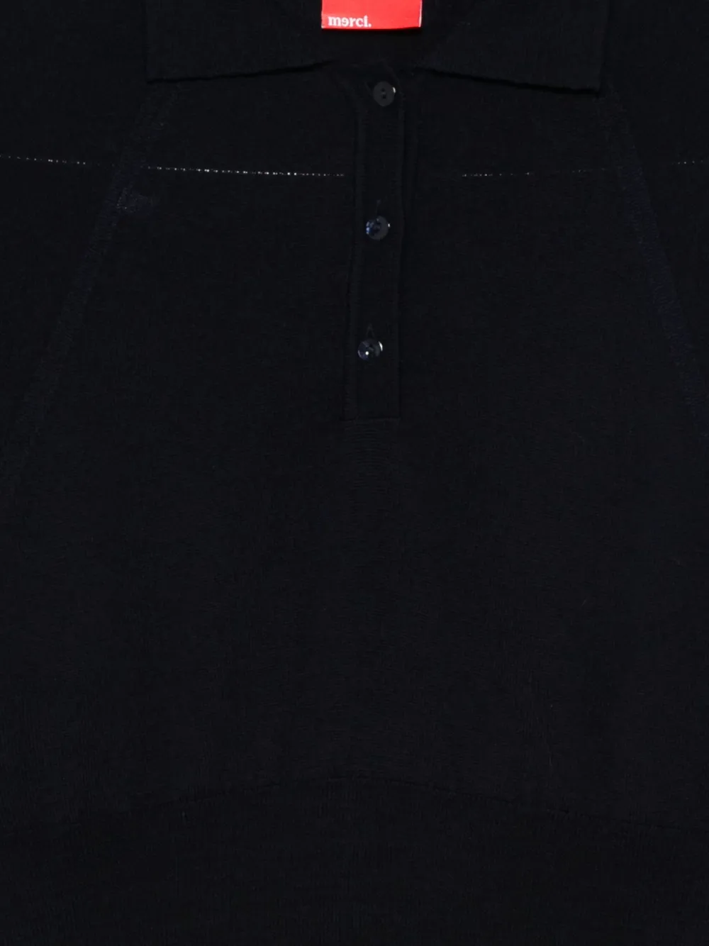 Merci Button Polo Shirt In Black