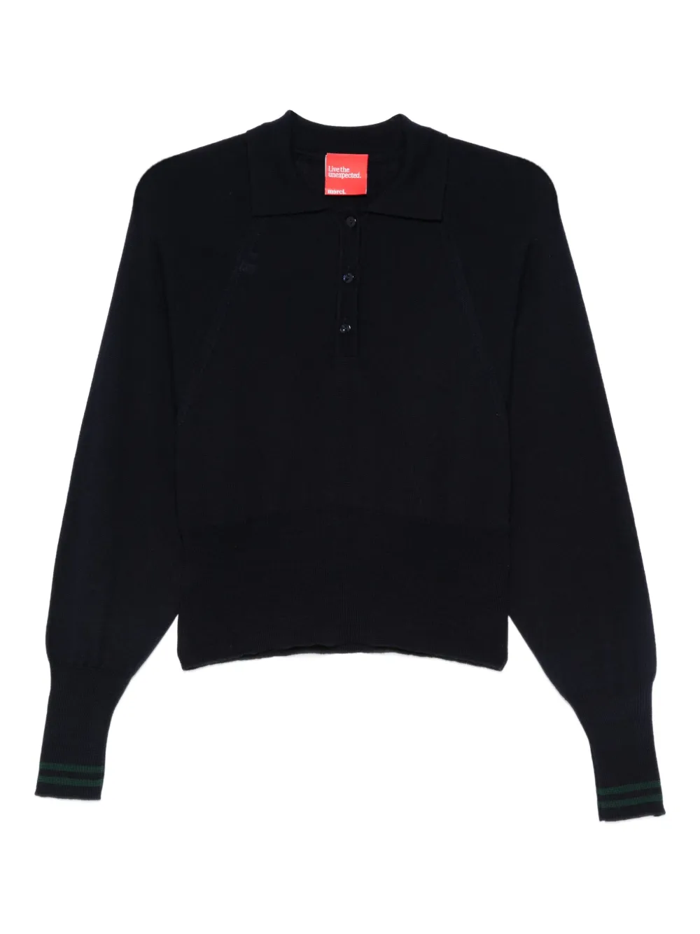 Merci button polo shirt | Blue | Image 1