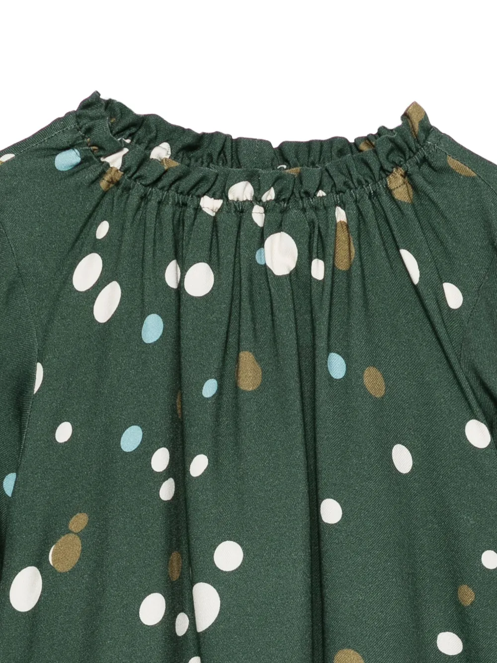 Il Gufo Shirt met stippen en ruches Groen