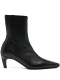 Jude pointed-toe leather boots - Black