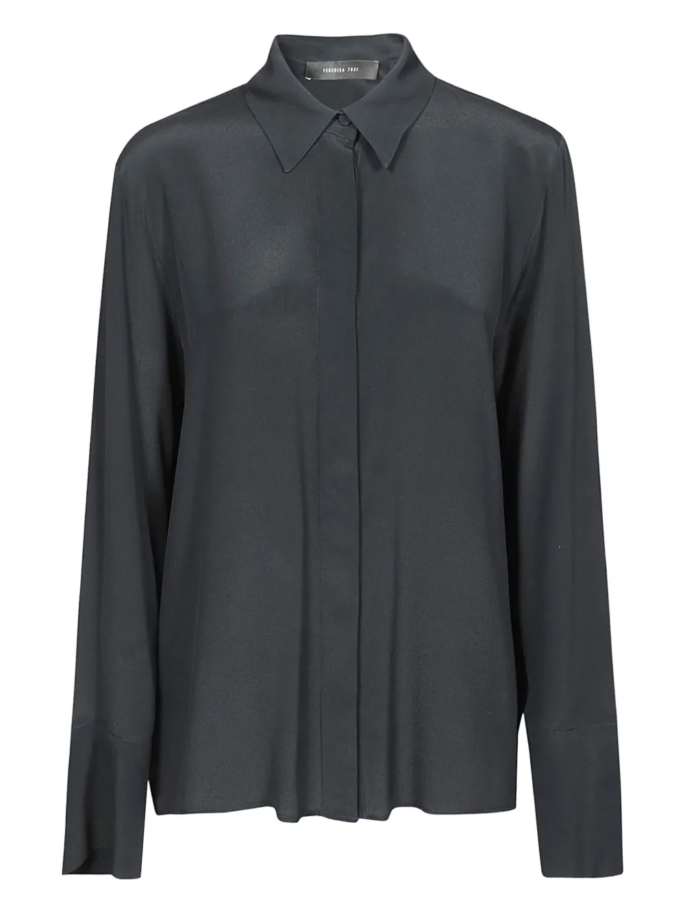 Federica Tosi long-sleeve collared shirt | Black | Image 1