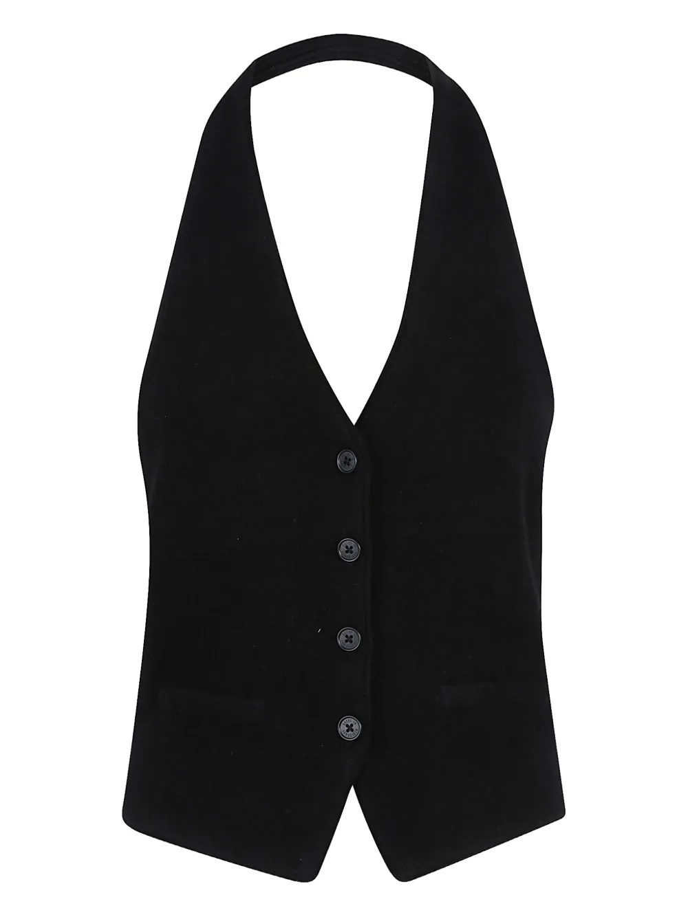 Guest In Residence halterneck buttoned waistcoat | Black | Image 1
