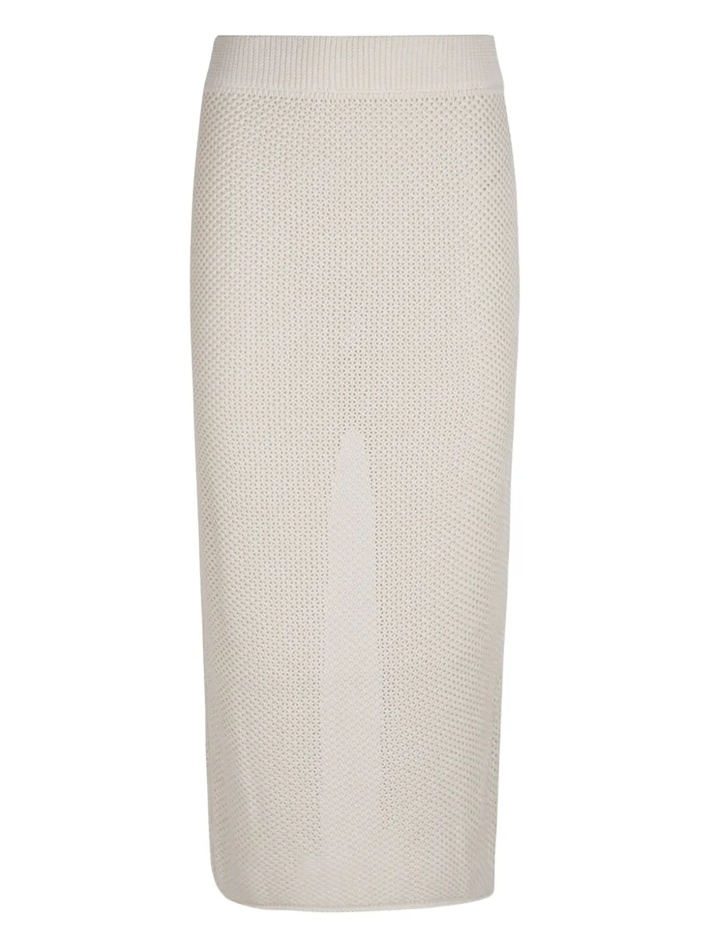 Canessa Open-knit Midi Skirt In White