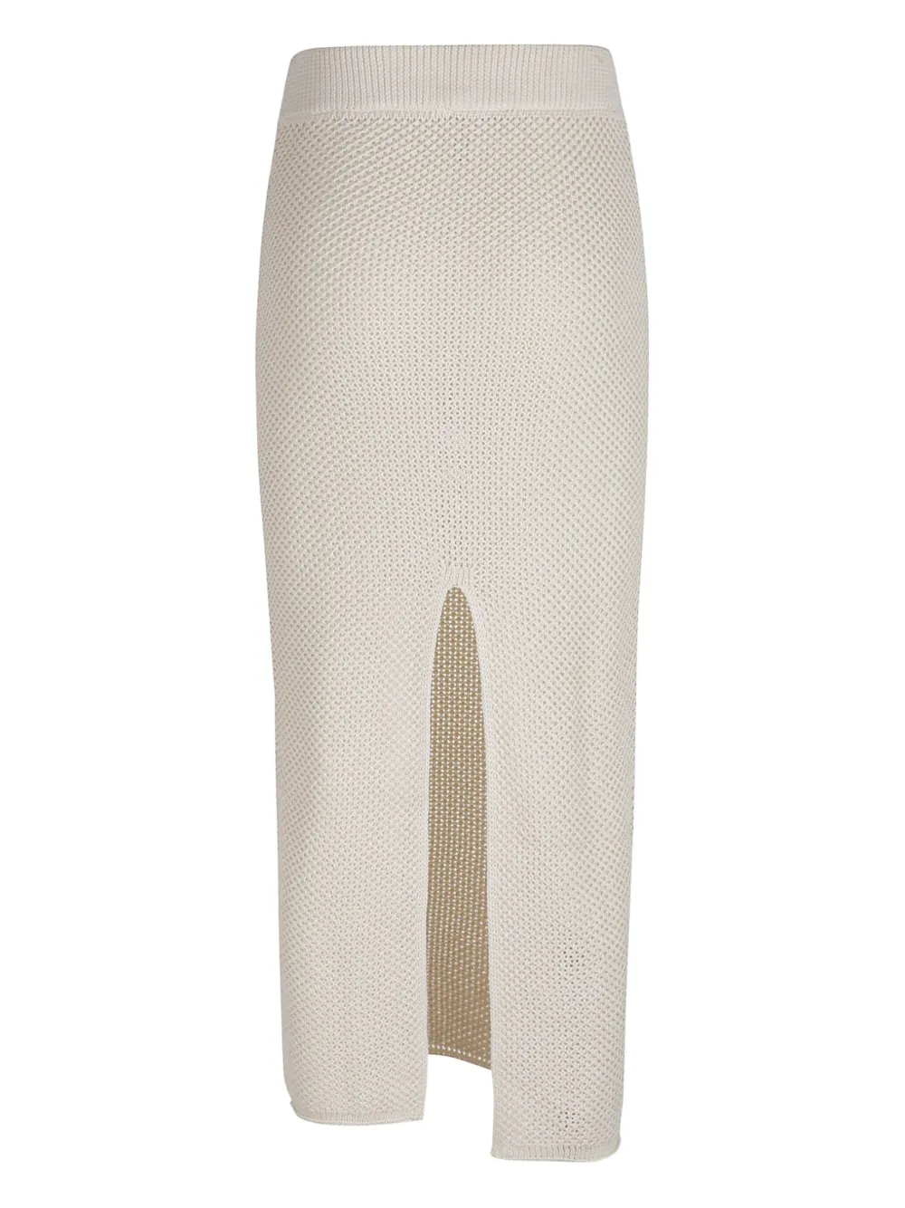 Canessa Open-knit Midi Skirt In White