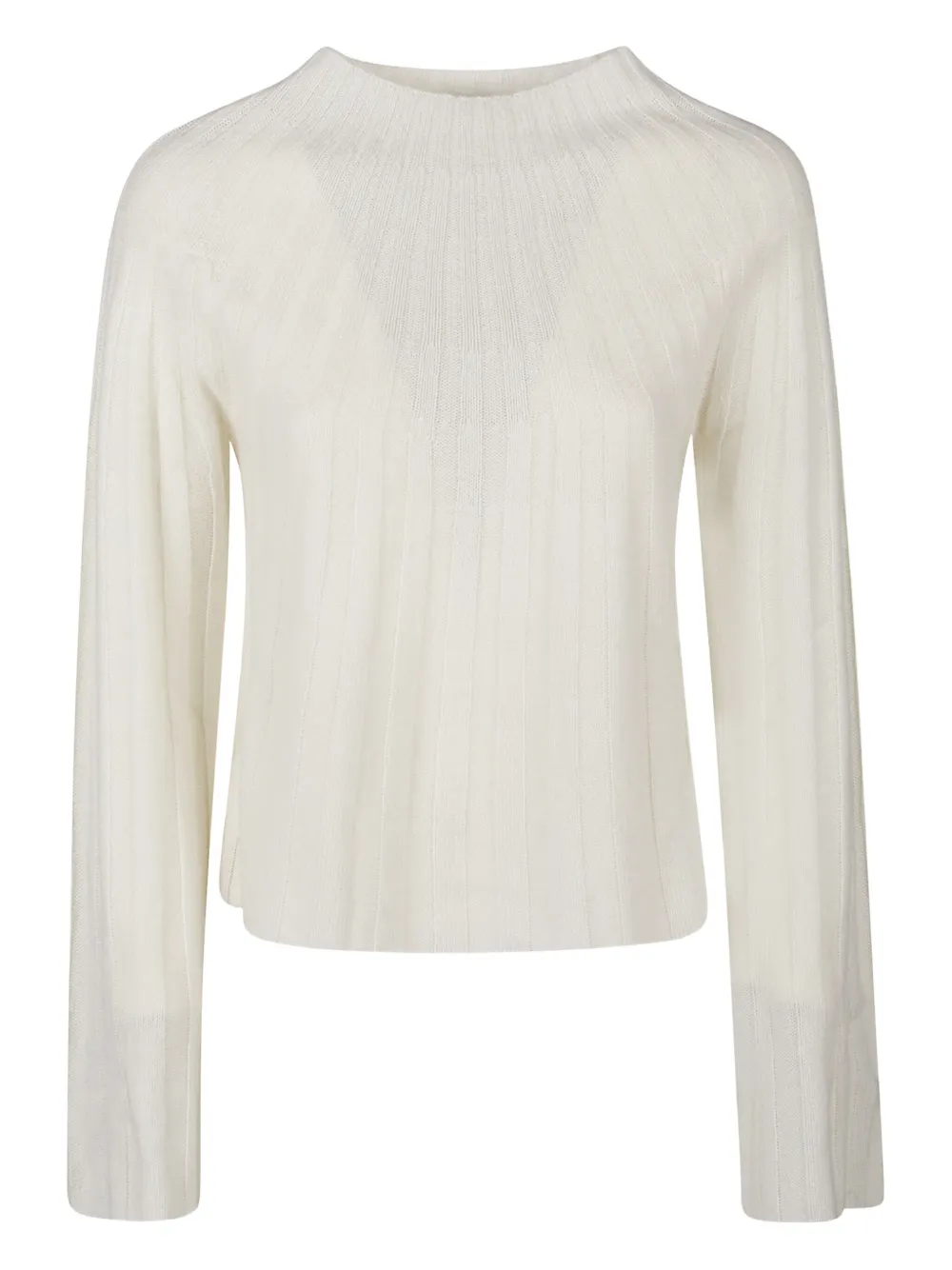 Loulou De Saison Koro Ribbed Bell-sleeve Sweater In White