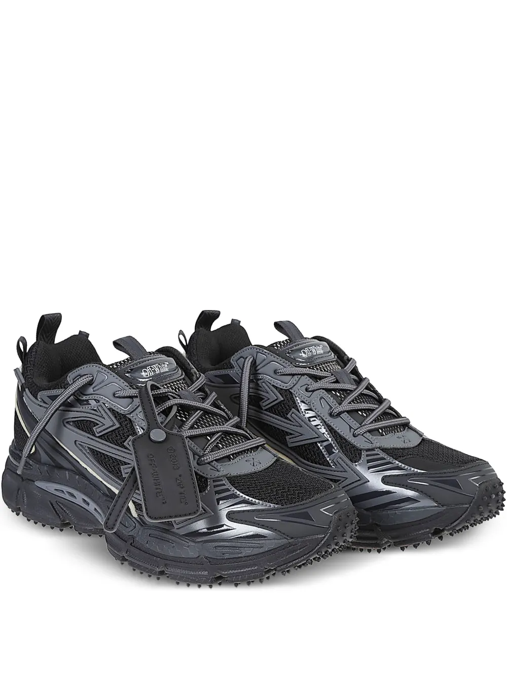 Off-White Sneakers met chunky zool - Zwart