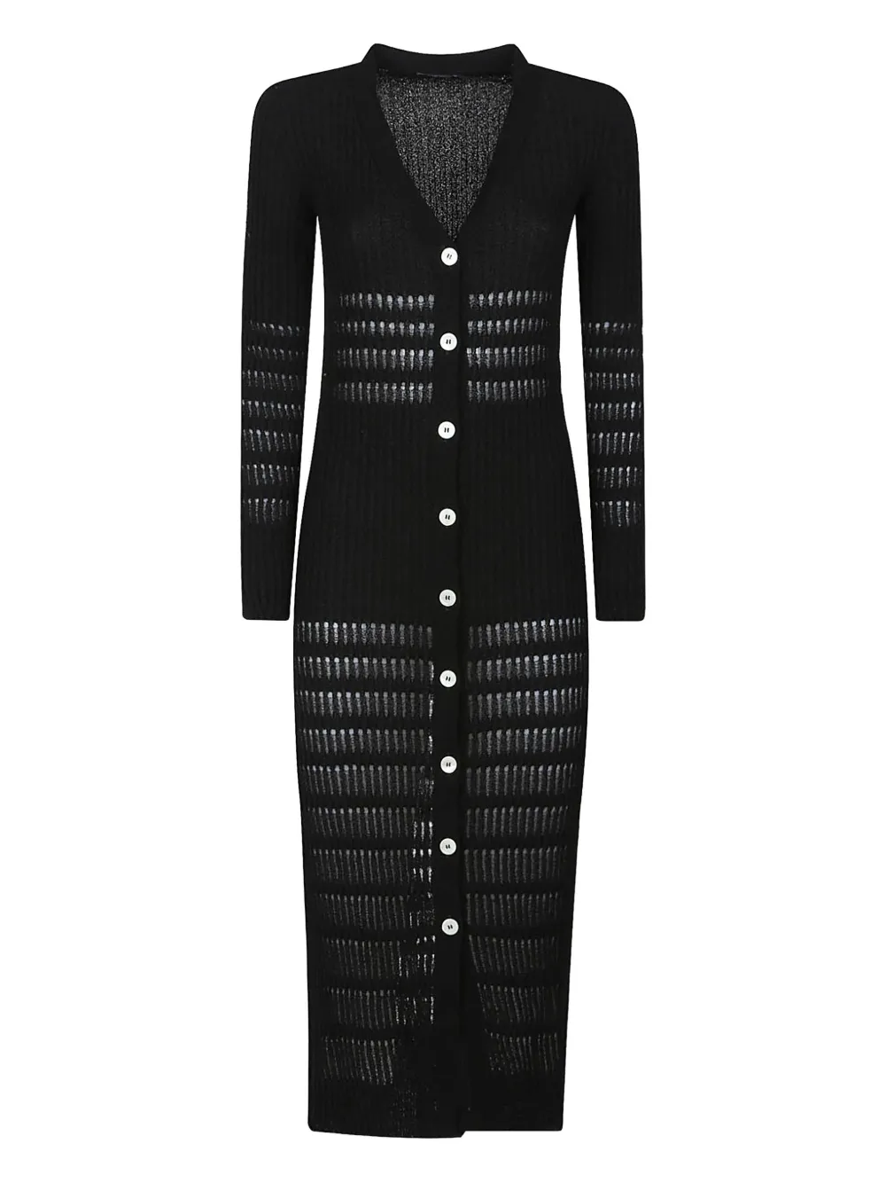 Canessa Ribbed-knit Button-front Midi Dress In Animal Print