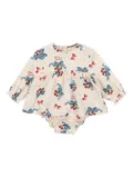 Konges Sløjd bow cherry-printed romper - Neutrals