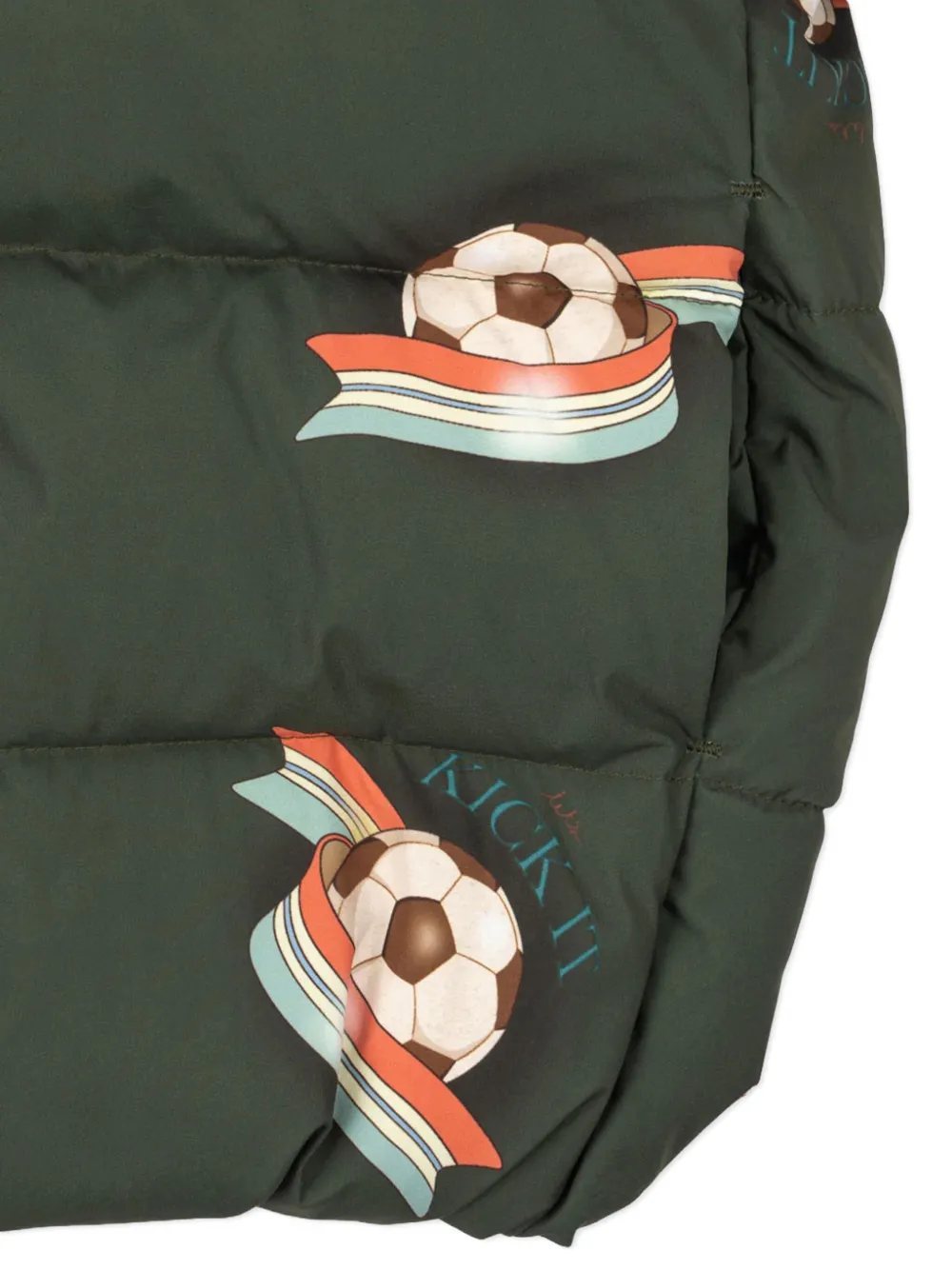 Konges Sløjd Nuka jack met capuchon en voetbalprint Groen