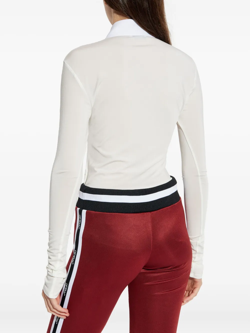 Off-White Blouse met logo Beige