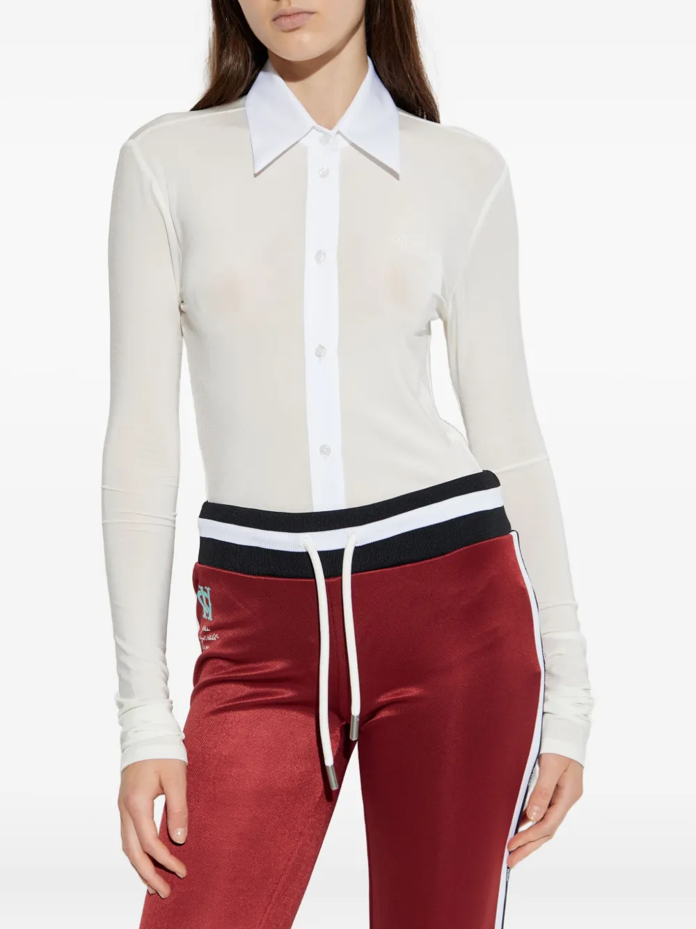 Off-White Blouse met logo Beige