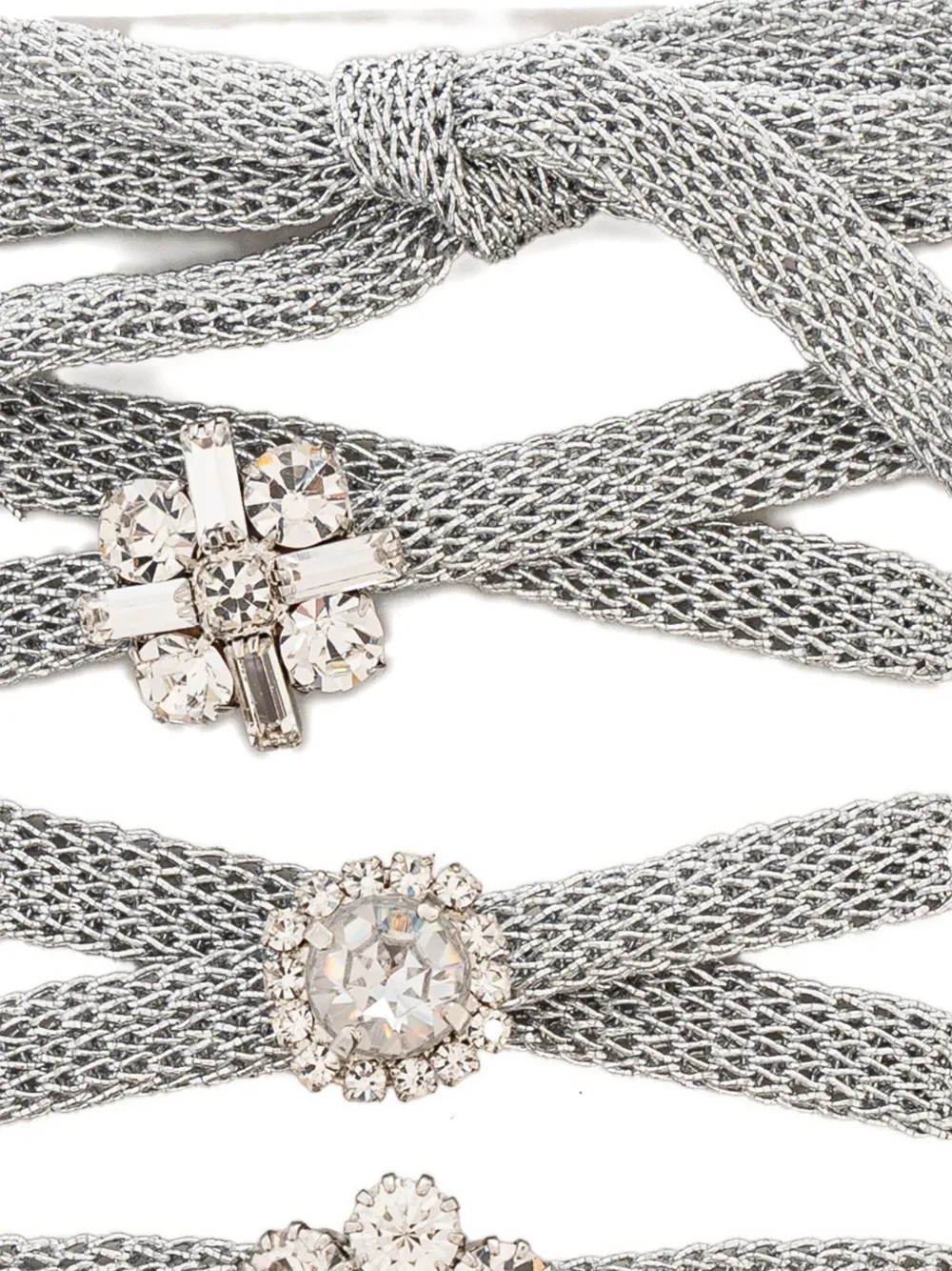 Golden Goose Crystal-appliqué Shoelaces In Silver