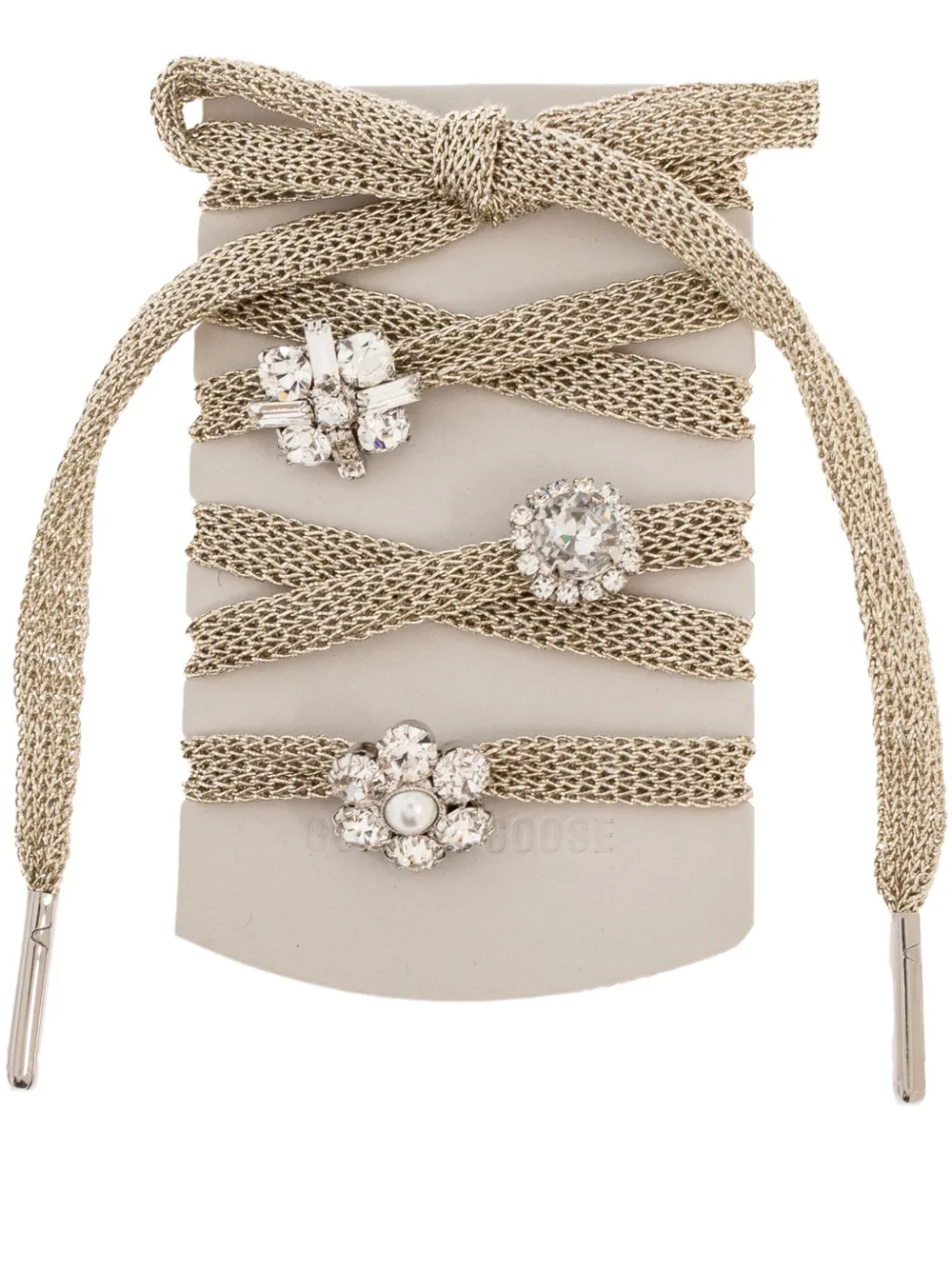 Golden Goose crystal-embellished woven shoelaces Goud