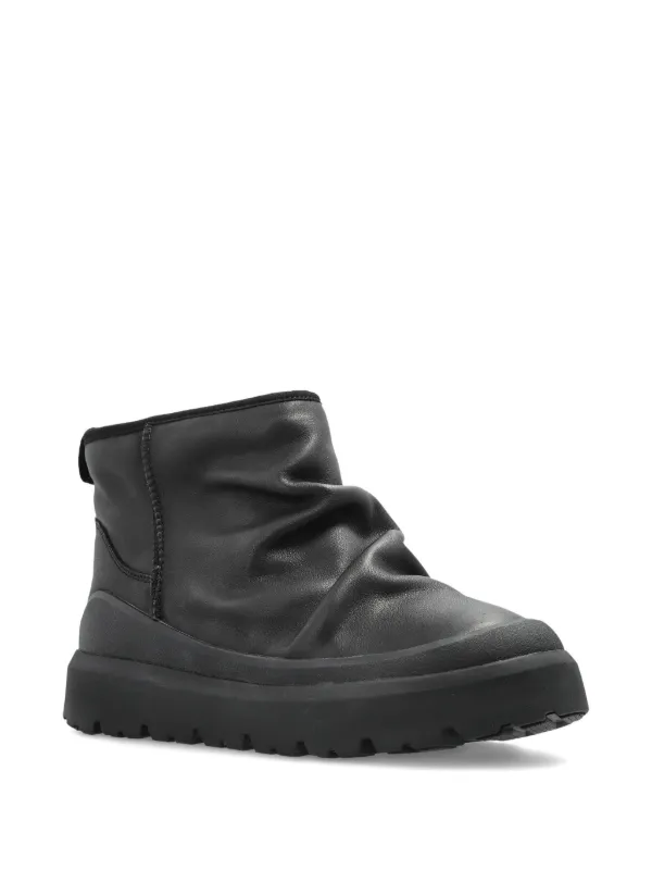 UGG Black Leather Ankle Boots UGG leather snow boots Classic Ultra Mini Lthr Regen black  main image 2