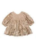 Konges Sløjd Lila bow sequin tiered dress - Gold