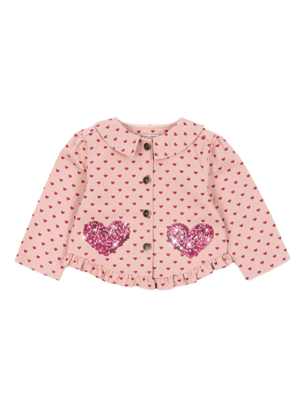 Konges Sløjd Nola heart-sequin ruffled jacket | Pink | Image 1