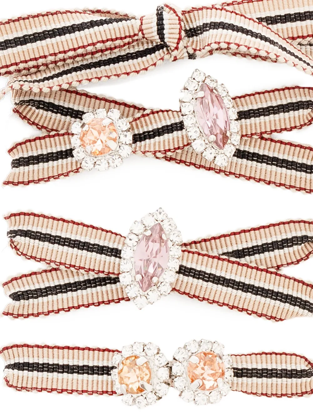 Golden Goose Gestreepte veters met kristallen applicatie Beige