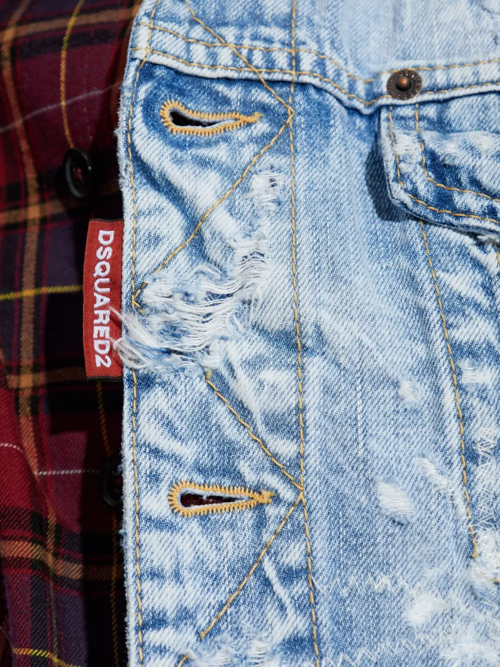 DSQUARED2 Gerafeld denim jack Blauw