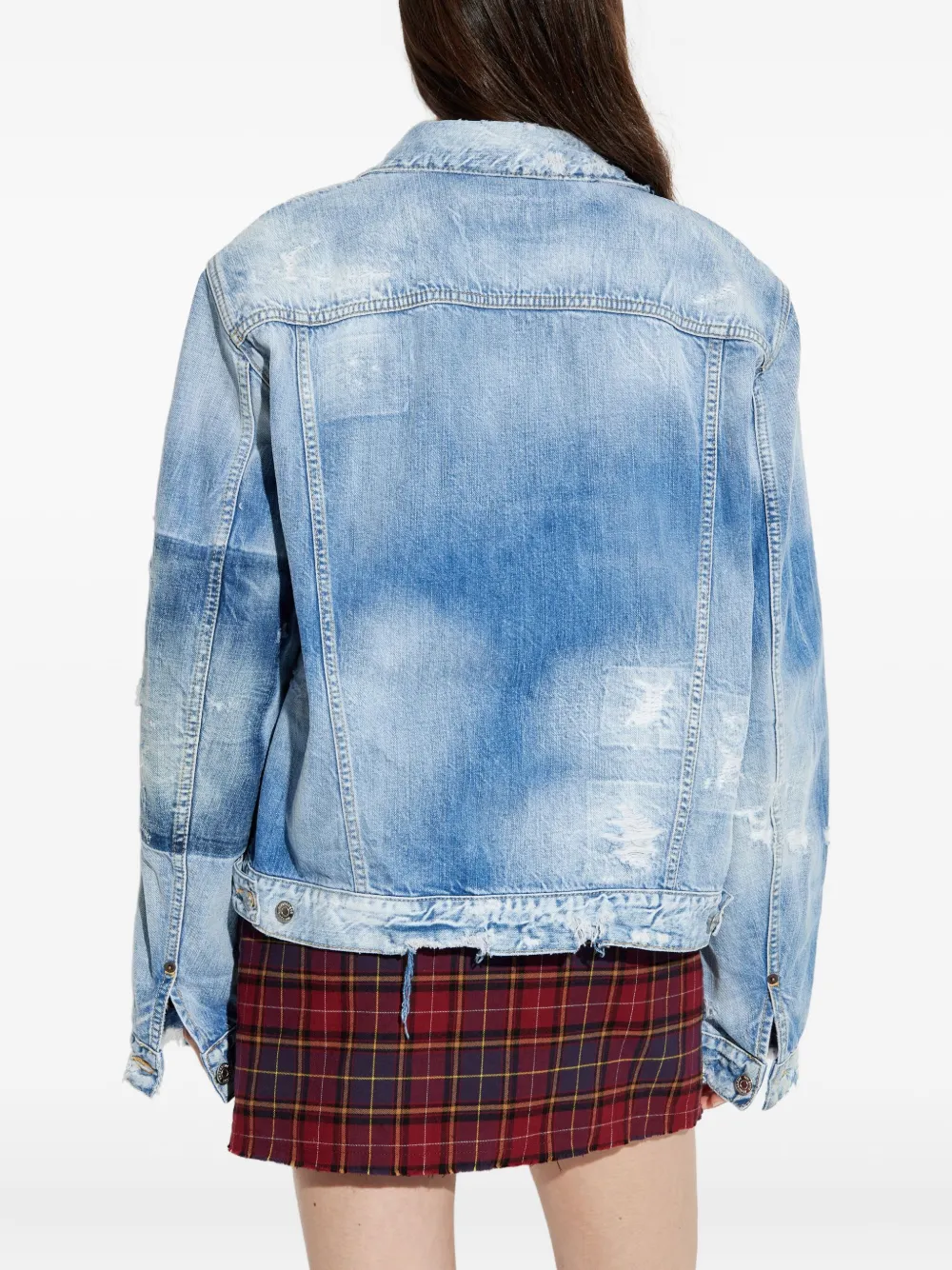 DSQUARED2 Gerafeld denim jack Blauw