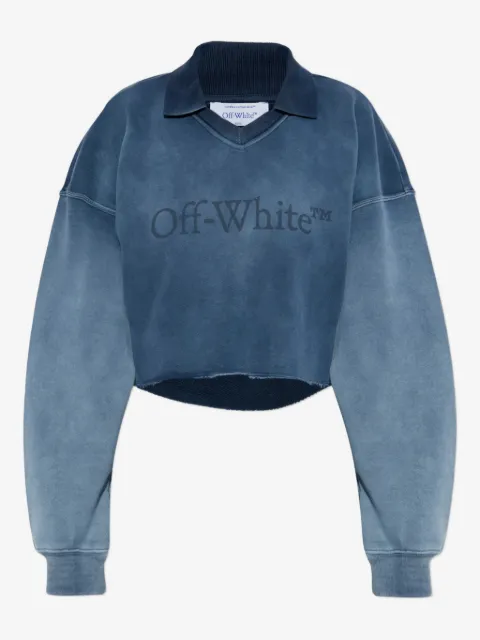 Off-White logo-print cropped sweatshirt