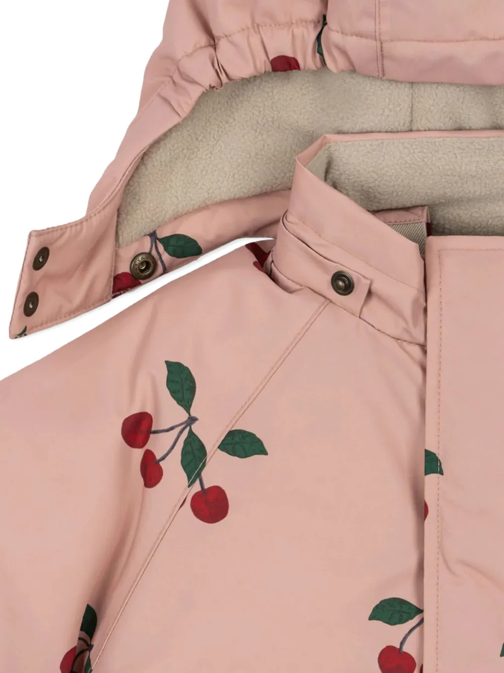 Konges Sløjd Award skipak met kersenprint en capuchon Roze