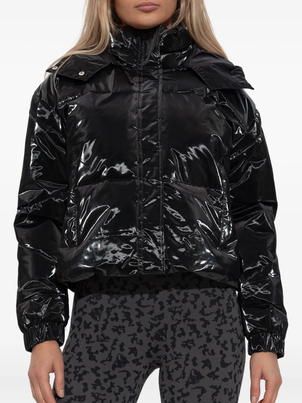Ea7 Hooded Padded Jacket In Black