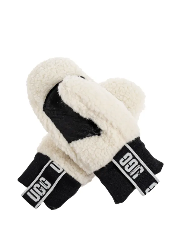 UGG logo-patch Mittens Neutrals FARFETCH TH
