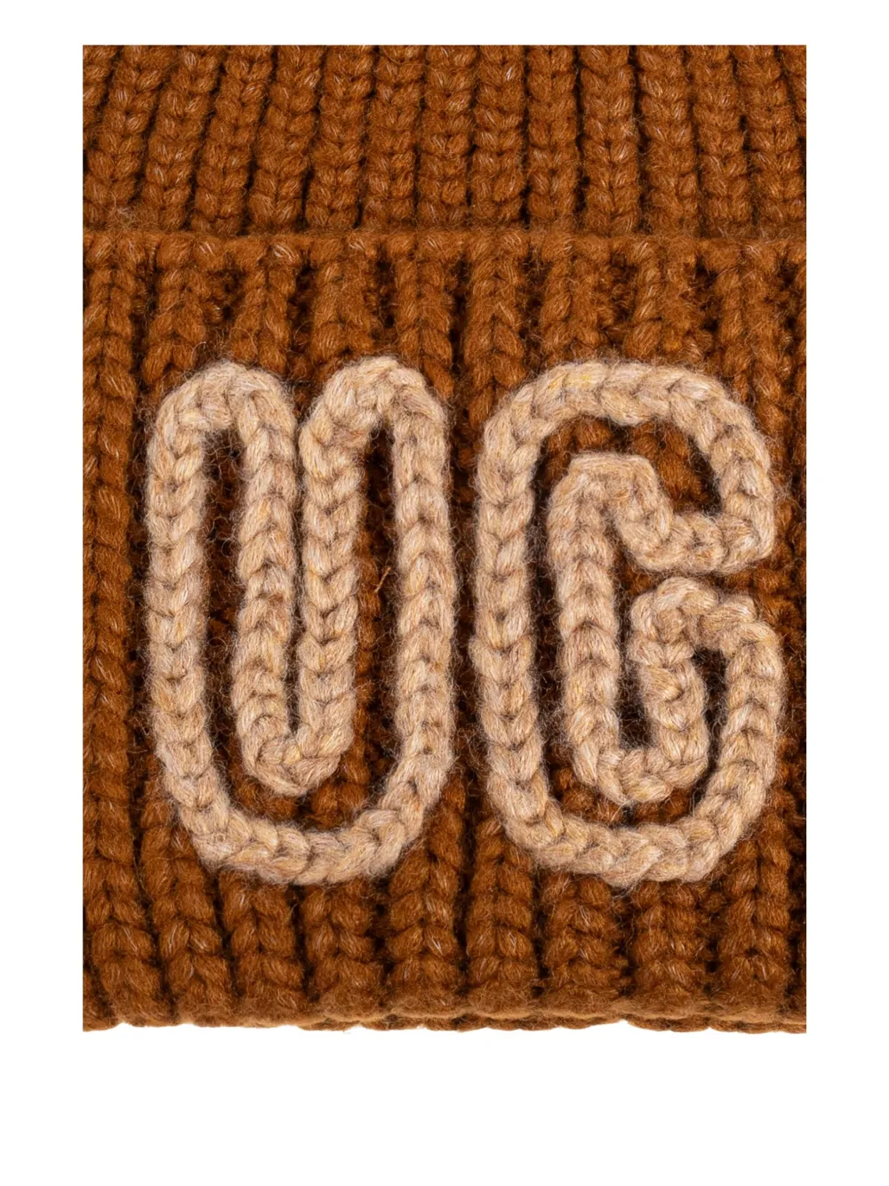 Ugg Ribbed Beanie Hat In Brown