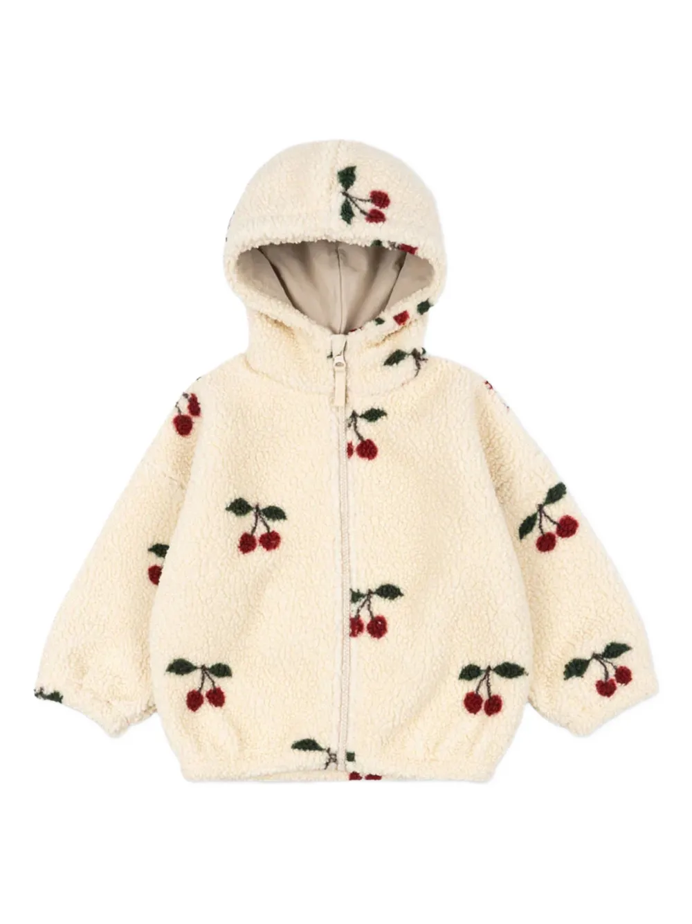 Konges Sløjd Jody hoodie met kersenprint Beige