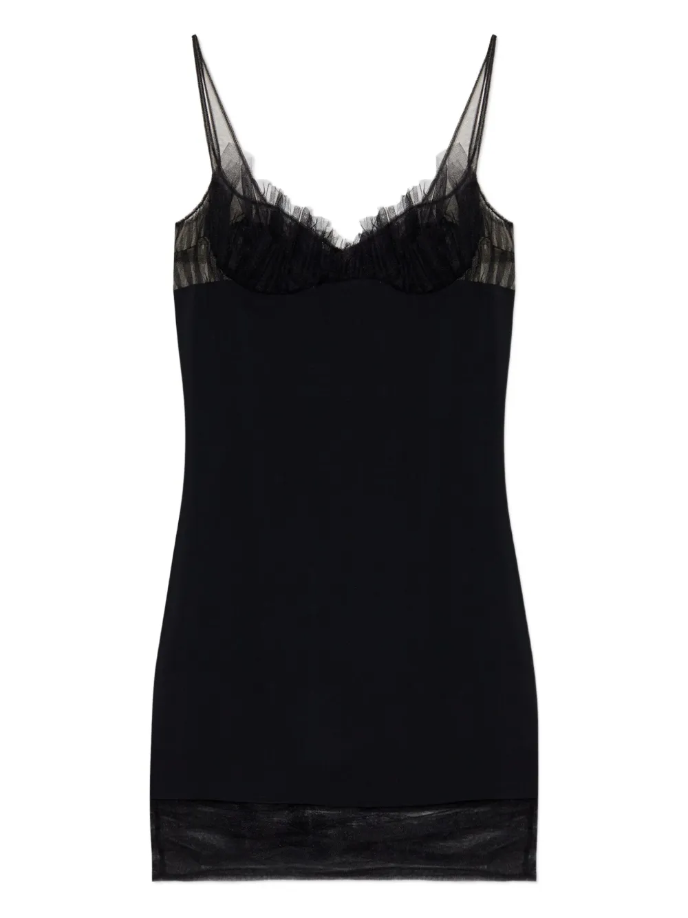 Dsquared2 Tulle-trim Mini Dress In Black