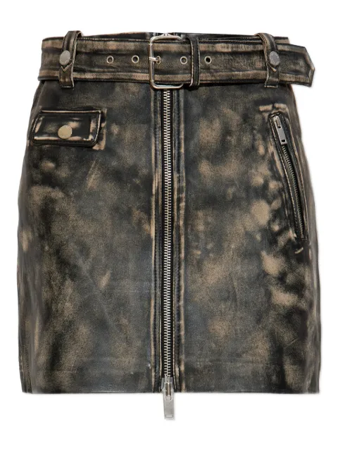 Gestuz belted leather skirt
