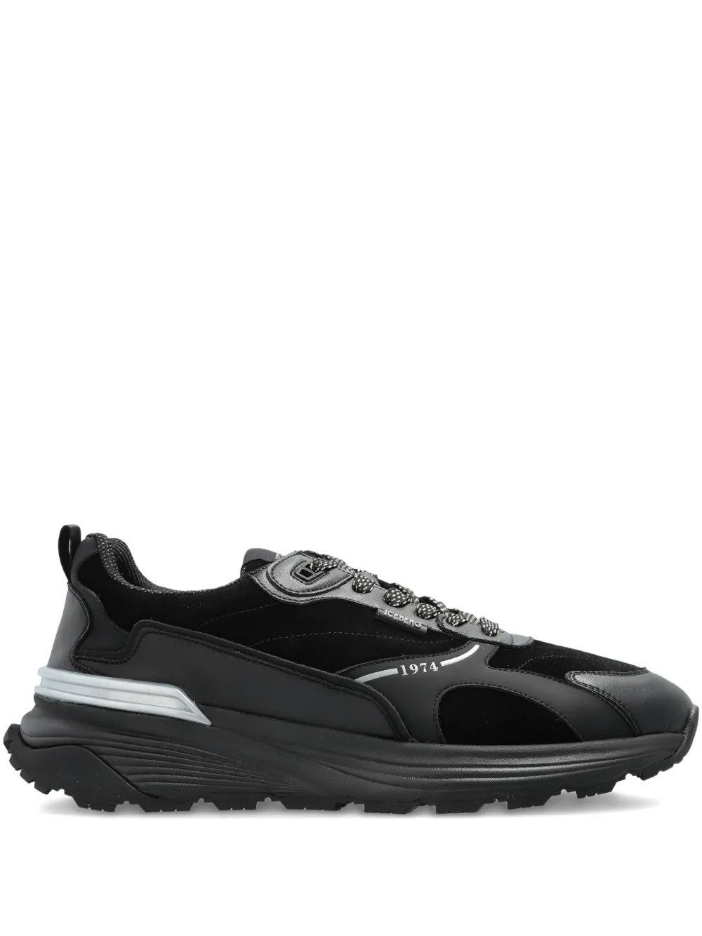 Iceberg Sneakers met vlakken en veters Zwart