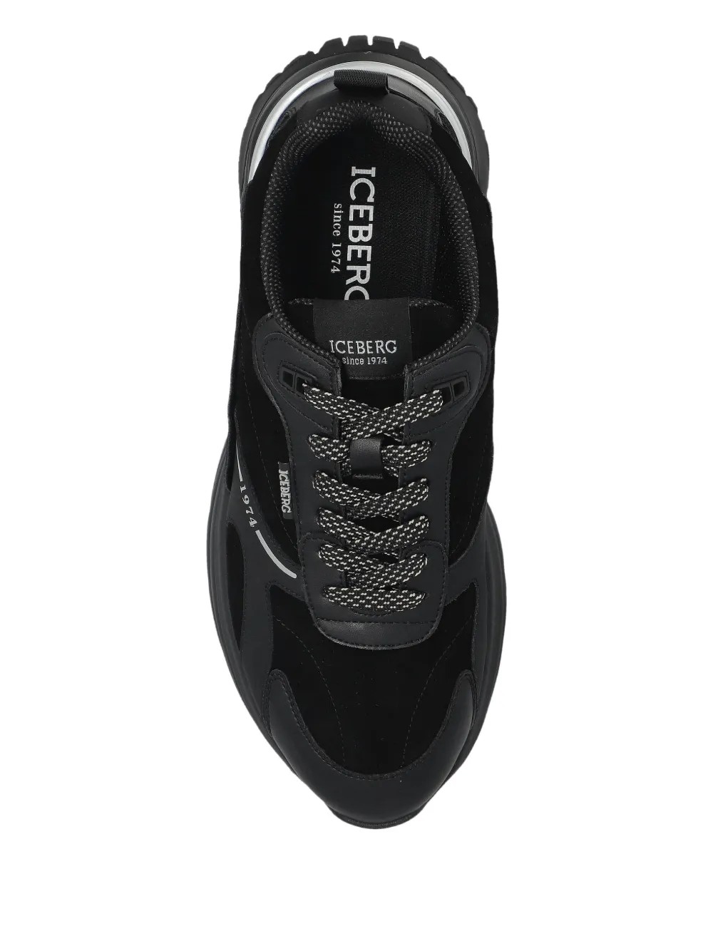 Iceberg Sneakers met vlakken en veters Zwart
