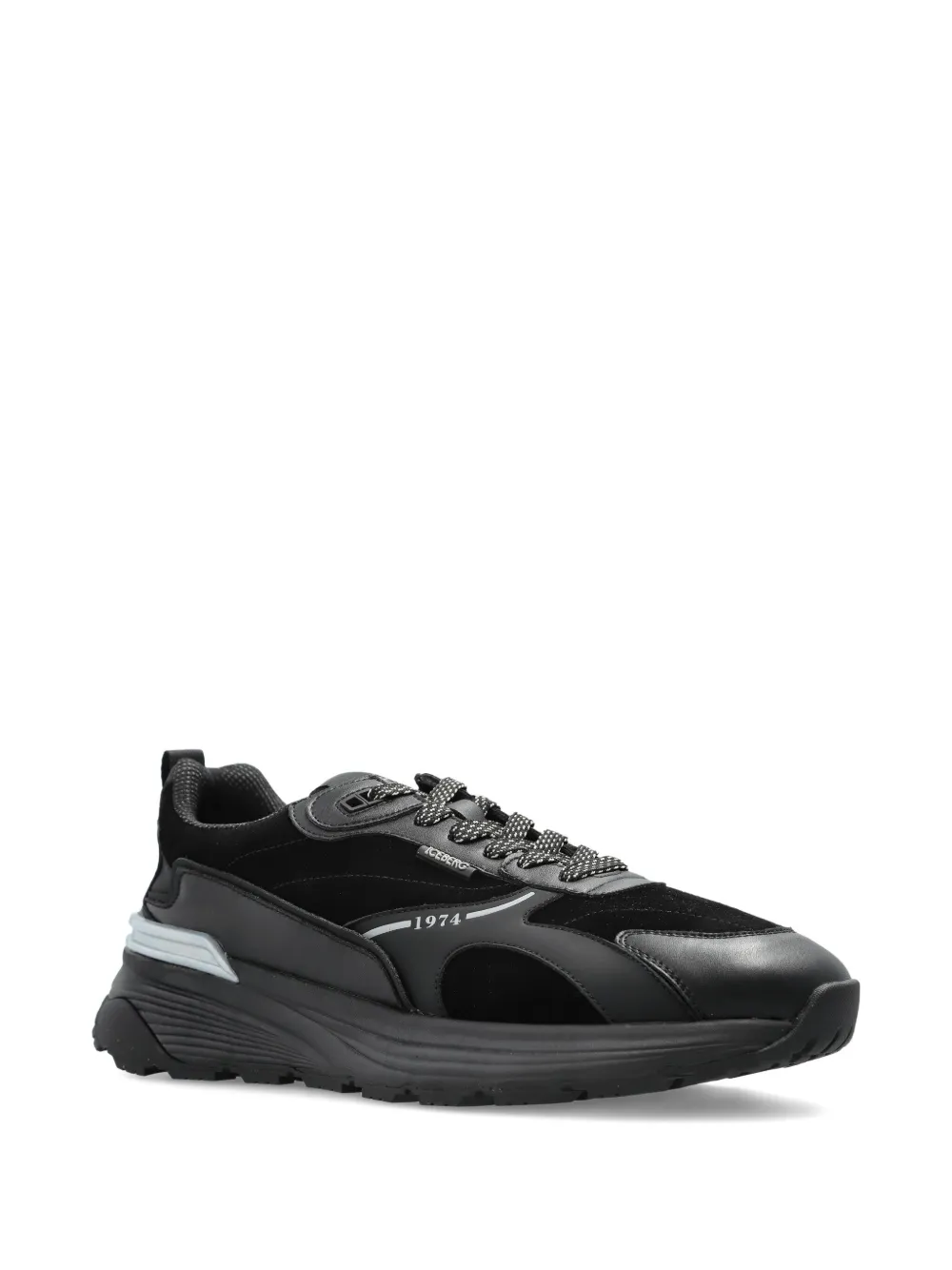 Iceberg Sneakers met vlakken en veters Zwart