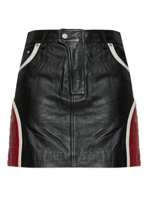 Gestuz panelled leather skirt