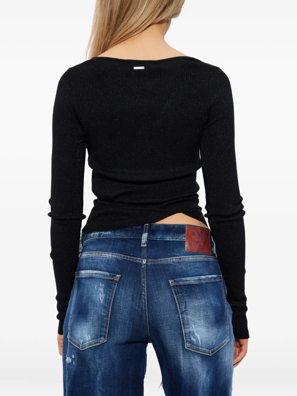 Dsquared2 Long-sleeved Sweater In Black