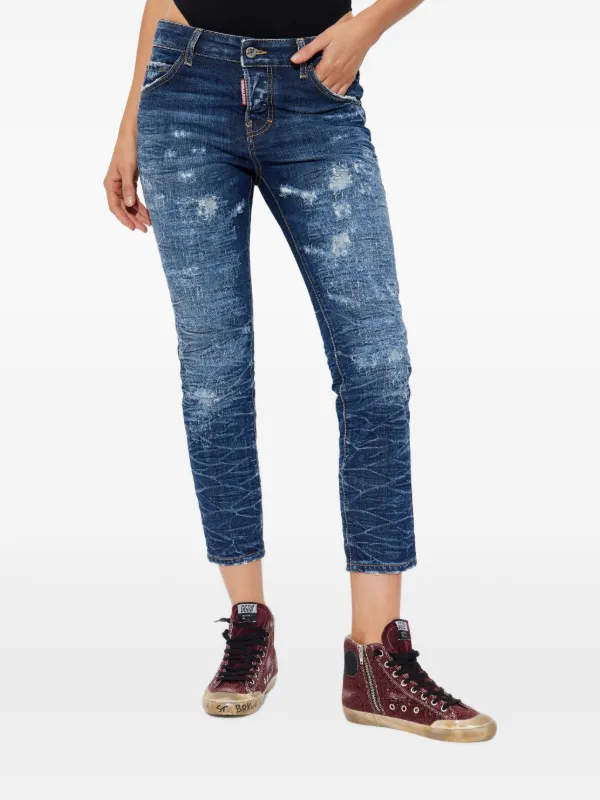 DSQUARED2 Cool Girl ダメージ ジーンズ | ブルー | FARFETCH JP