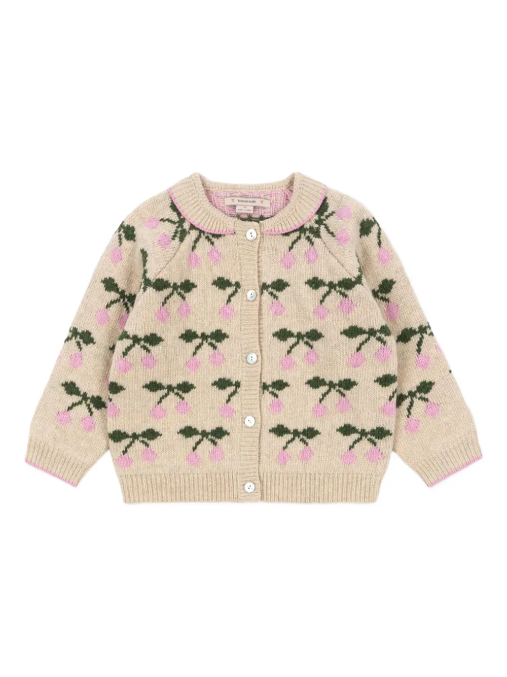 Konges Sløjd Belou vest met kersenprint en kraag Beige