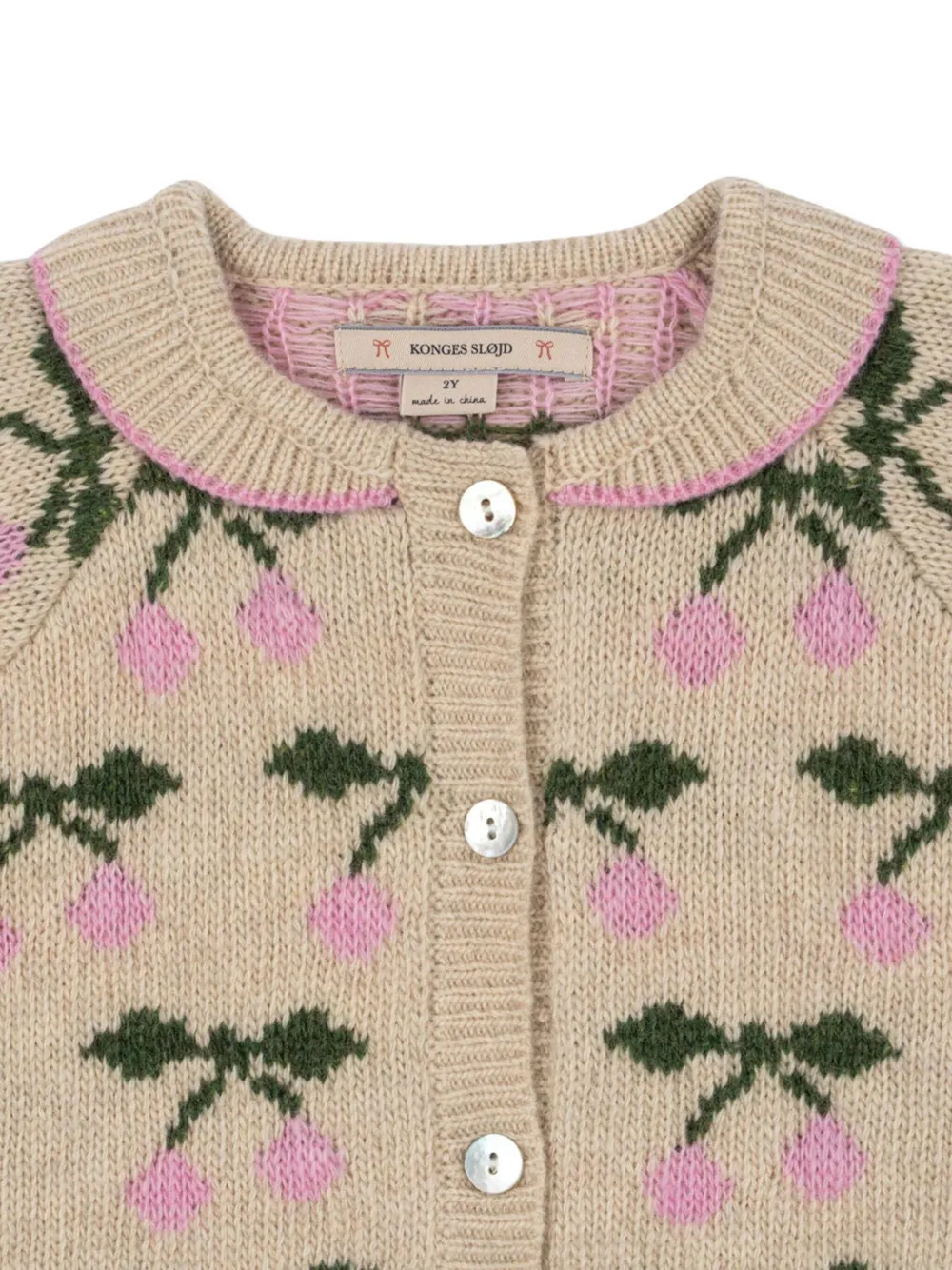 Konges Sløjd Belou vest met kersenprint en kraag Beige