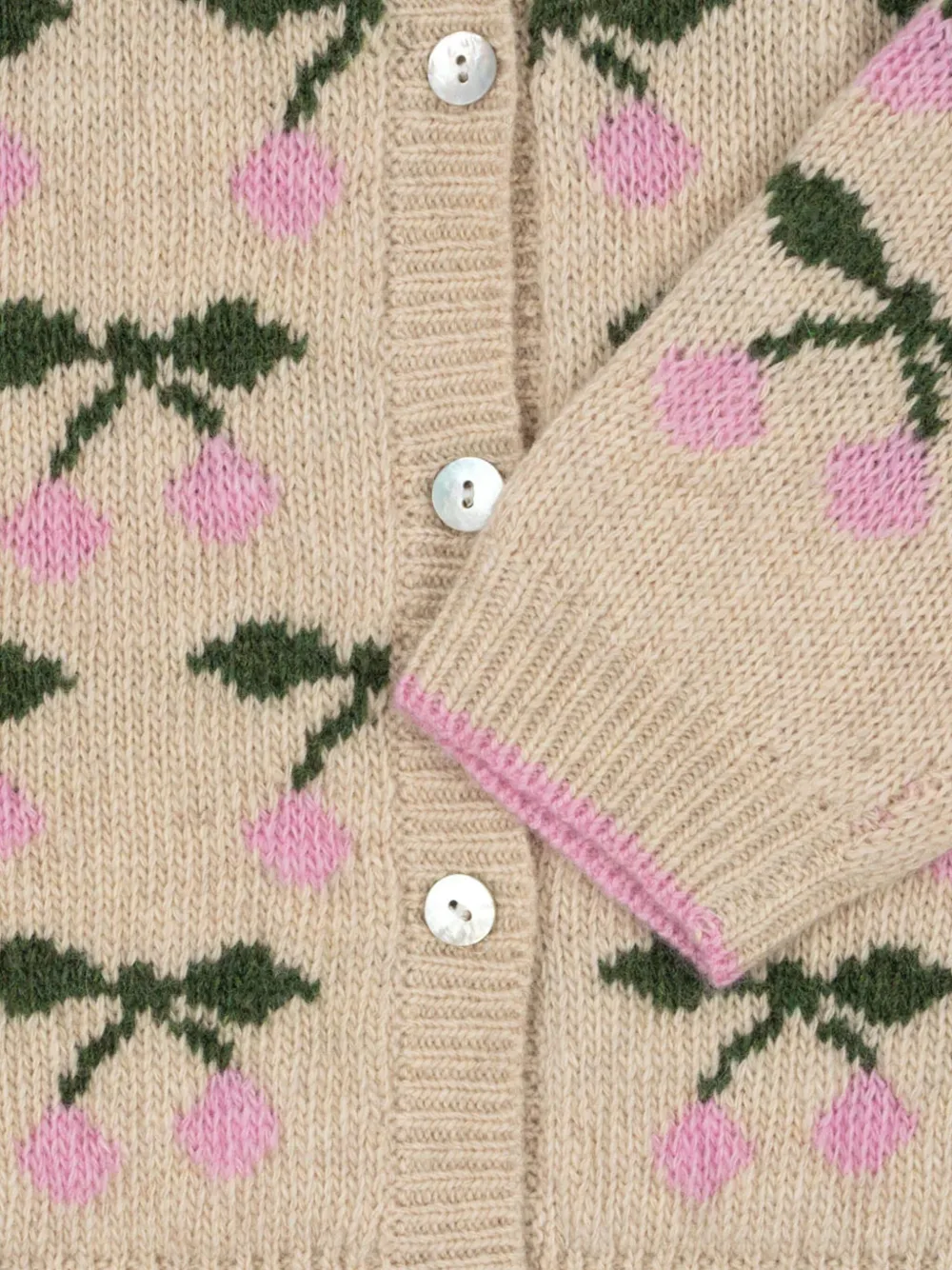 Konges Sløjd Belou vest met kersenprint en kraag Beige