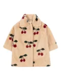 Konges Sløjd cherry print buttoned coat - Neutrals