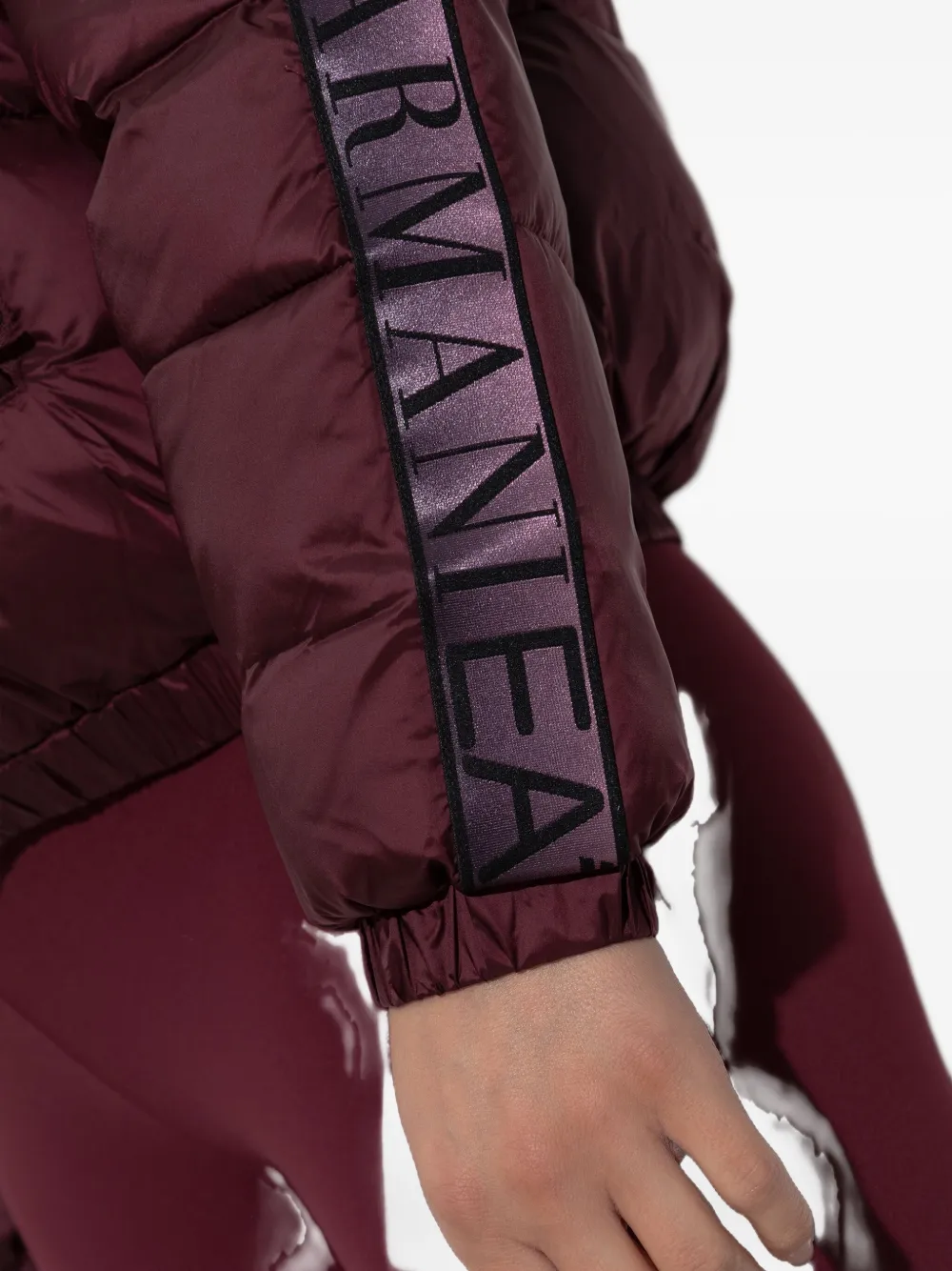 Ea7 Hooded Logo Jacket In Red
