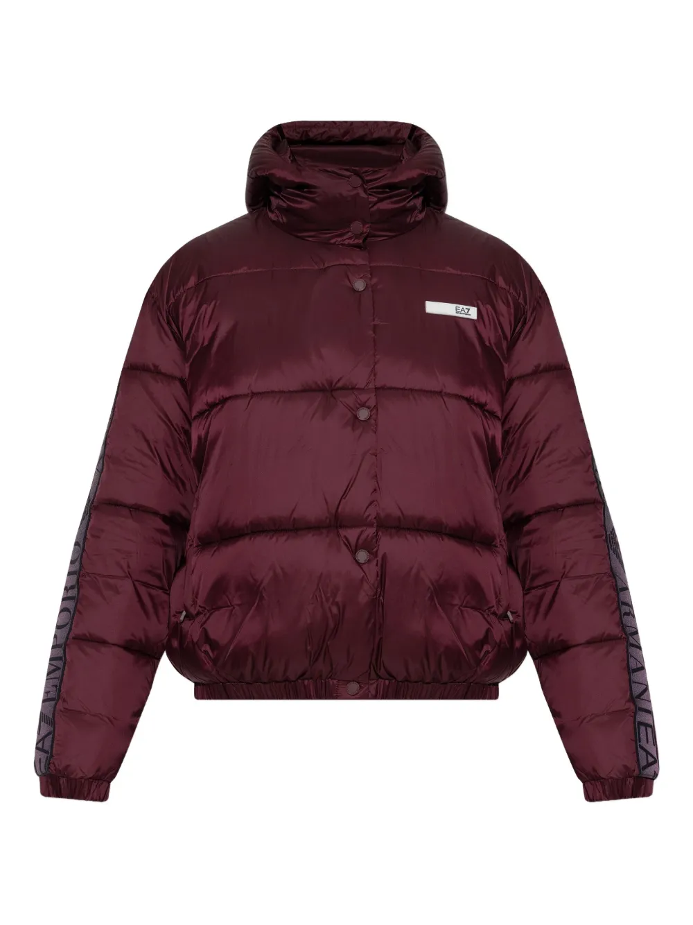 Ea7 Hooded Logo Jacket In Red