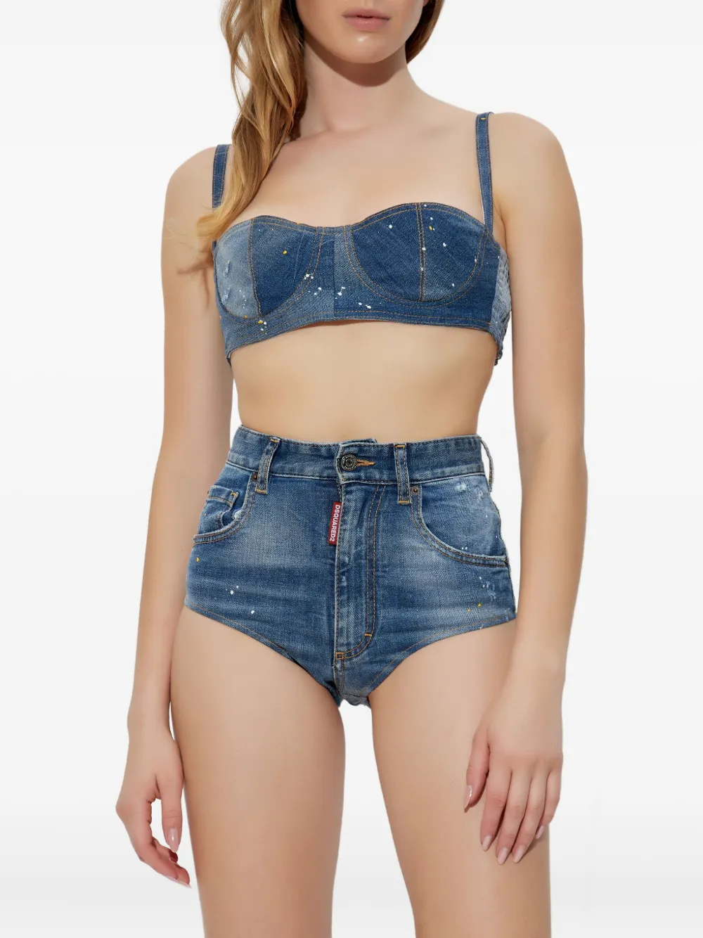 DSQUARED2 x Better top met vlakken Blauw