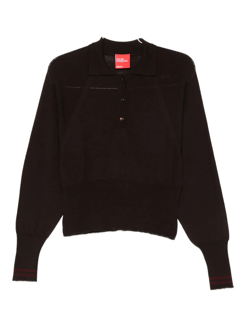 Merci Button Polo Shirt In Brown