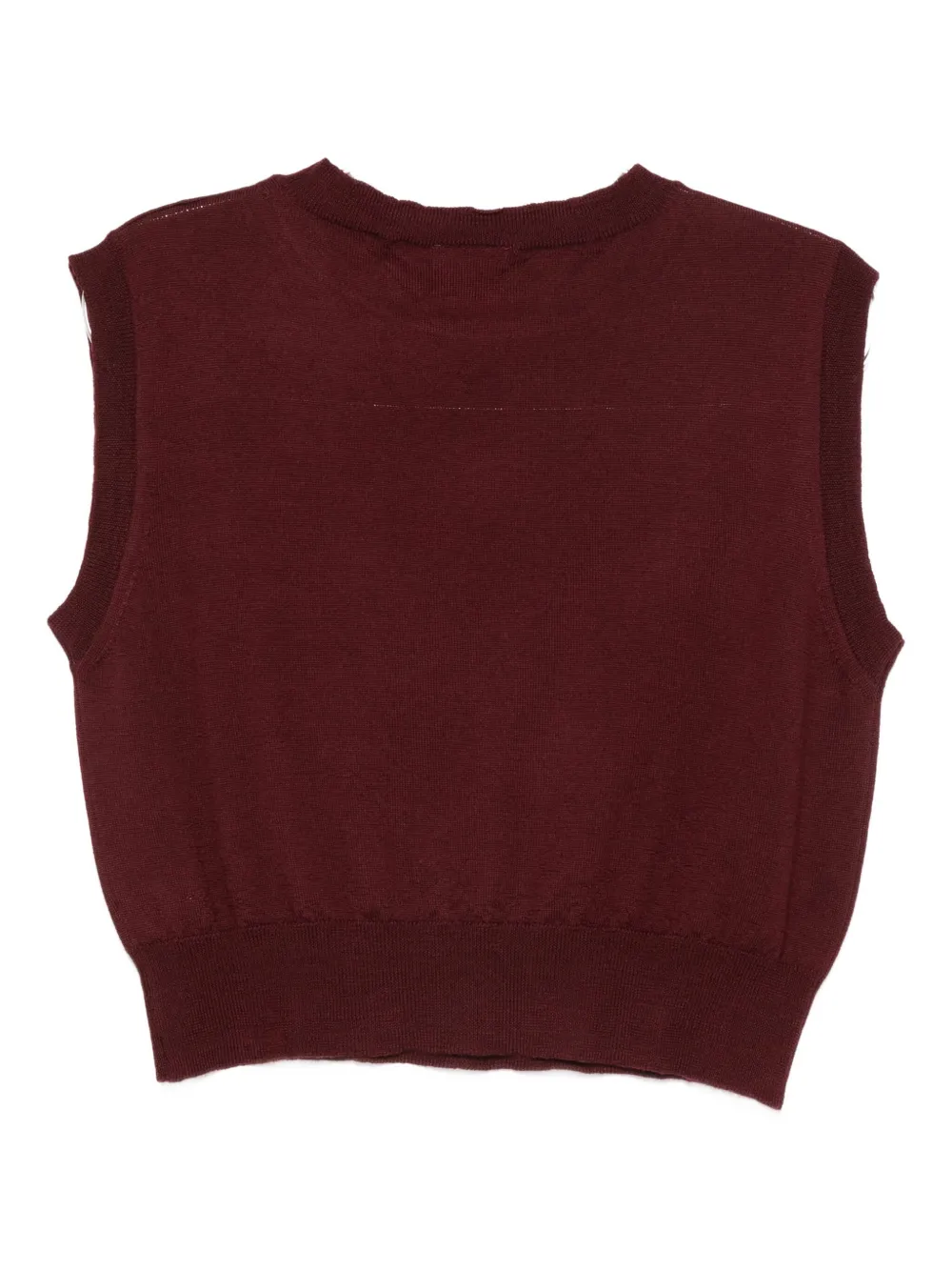 Merci Sleeveless Cropped Top In Red